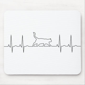 kitty heartbeat mouse pad