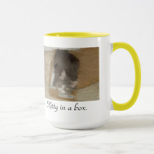 Kitty in a box. mug