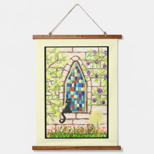 Kitty in a Window Hanging Tapestry