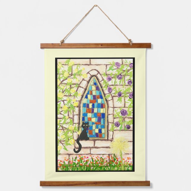 Kitty in a Window Hanging Tapestry (Front)