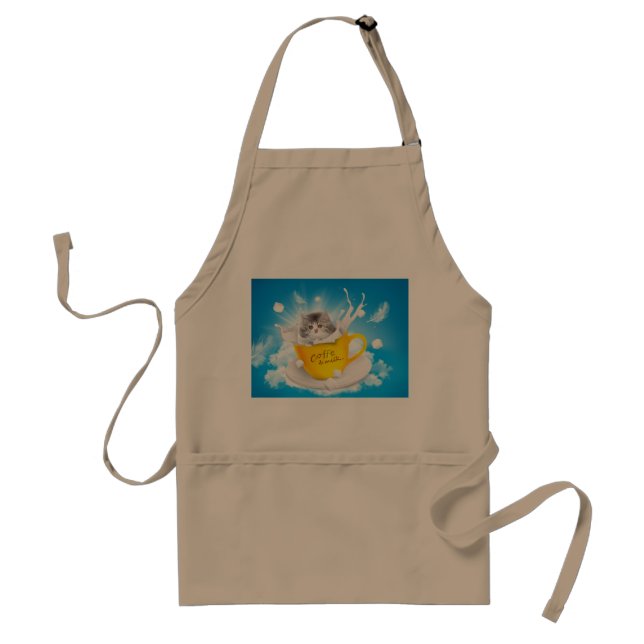 Kitty in cup standard apron (Front)
