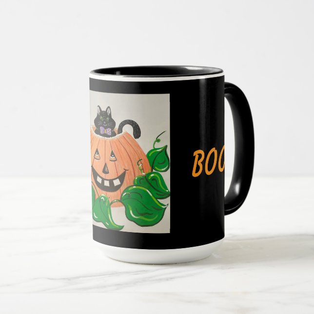 Kitty in Pumpkin Mug (Front Right)