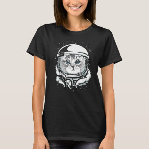 Kitty In Space Meets The Moon Astrocat T-Shirt