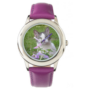 Kitty In the Petunias Watch