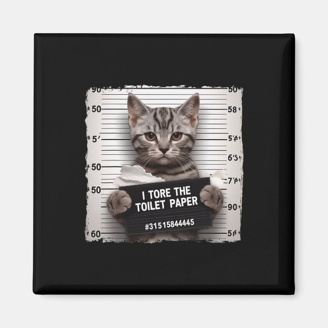 Kitty Jail Photo I Shredded The Toilet Paper Bad C Magnet (Front)
