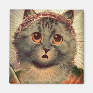 Kitty Jesus with Crown of Thorns Magnet
