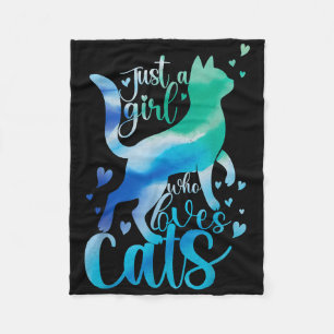 Kitty Just A Girl Who Loves Cats, Cute Cat Lover C Fleece Blanket
