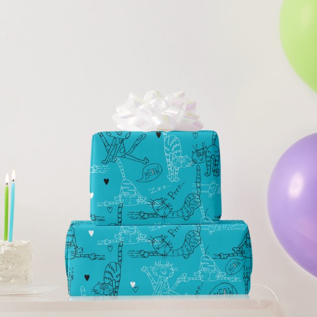 Kitty Kat Antics Wrapping Paper (Party Gifts)