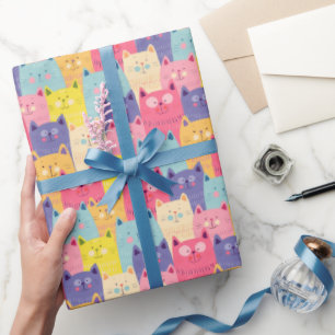 Kitty Kat Gift Wrapping Paper - Cats - Pastels