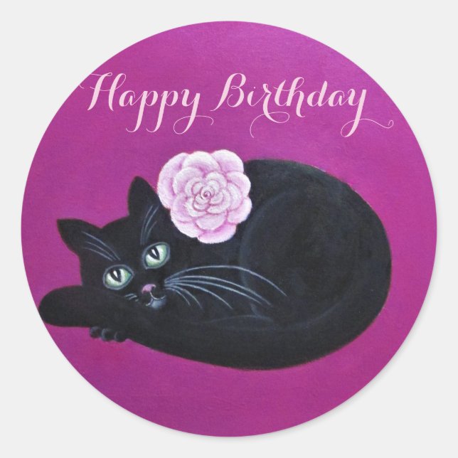 Kitty Kat/Happy Birthday Sticker (Front)