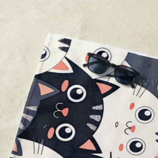 Kitty Kat Kaleidoscope Beach Towel