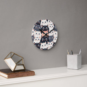 Kitty Kat Kaleidoscope Round Clock