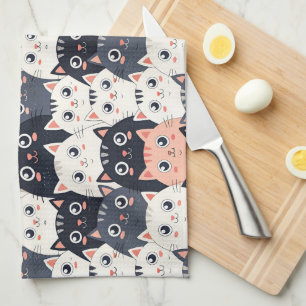 Kitty Kat Kaleidoscope Tea Towel