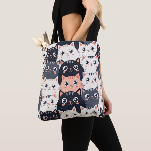 Kitty Kat Kaleidoscope Tote Bag (Close Up)