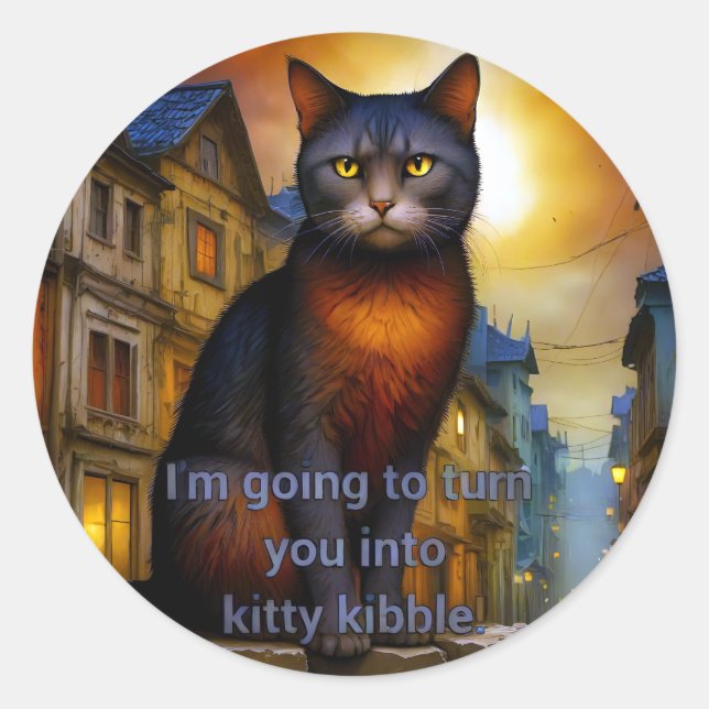 Kitty Kibble  Classic Round Sticker (Front)