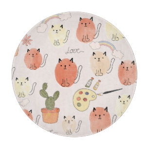 Kitty Kitten Cats: Cute Animal Pattern Cutting Board