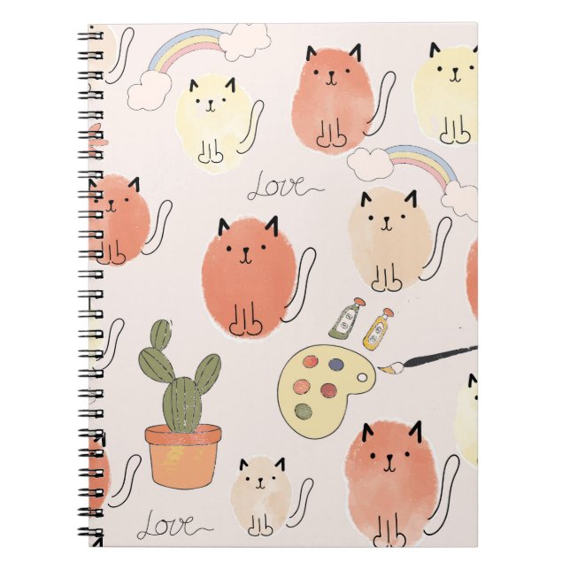 Kitty Kitten Cats: Cute Animal Pattern Notebook (Front)