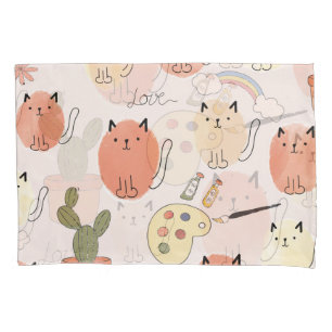 Kitty Kitten Cats: Cute Animal Pattern Pillowcase