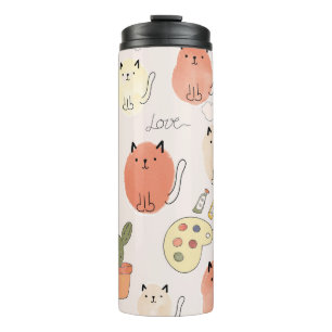Kitty Kitten Cats: Cute Animal Pattern Thermal Tumbler