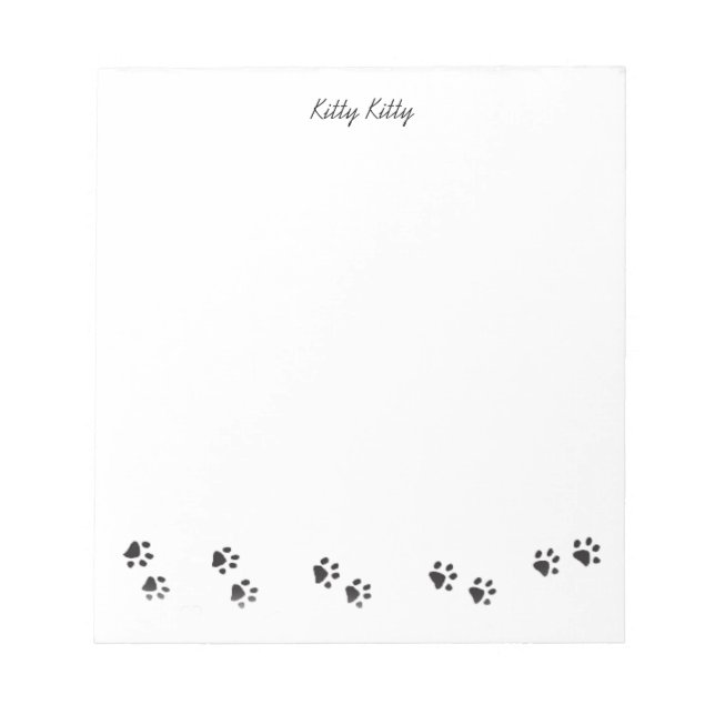 Kitty Kitty Paw Prints Note Pad (Front)