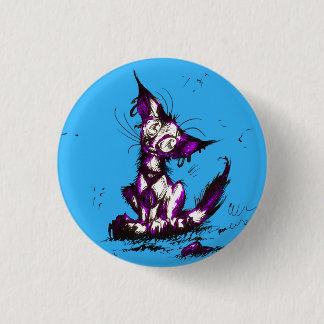 kitty, kitty purple kitty 3 cm round badge