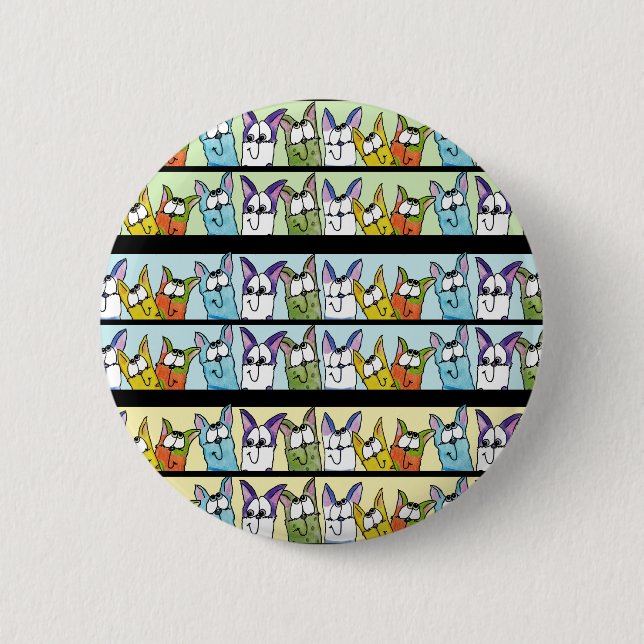 Kitty Lineup-Colourful Cats 6 Cm Round Badge (Front)