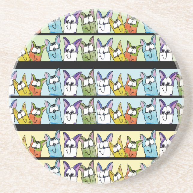Kitty Lineup-Colourful Cats Coaster (Front)