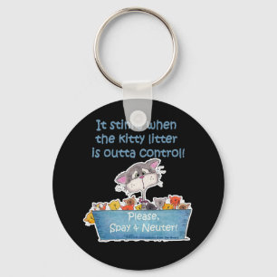 Kitty Litter Stinks Key Ring