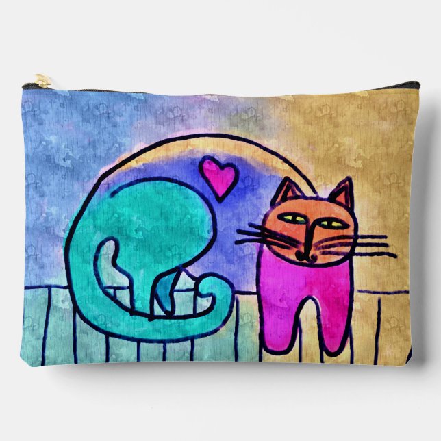 Kitty Love Abstract Art Accessory Pouch (Front)