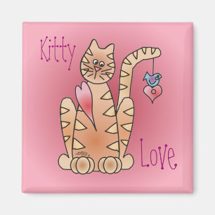 KITTY LOVE & BLUEBIRD by SHARON SHARPE Magnet