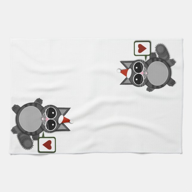 Kitty Love for the Holidays! Tea Towel (Horizontal)