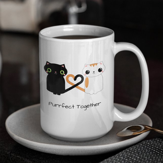 Kitty Love Heart Tails Coffee Mug (Creator Uploaded)