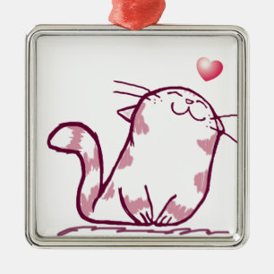 Kitty Love Metal Ornament