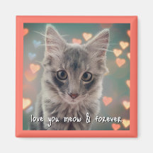 Kitty Love Square Magnet