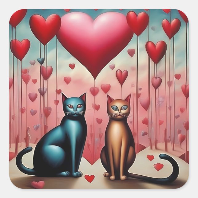kitty love thang square sticker (Front)