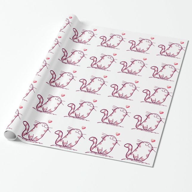 Kitty Love Wrapping Paper (Unrolled)
