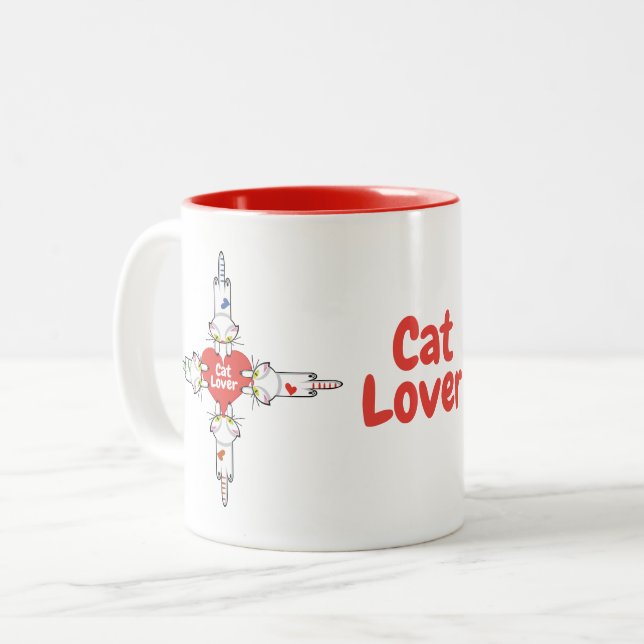 Kitty lovers Two-Tone coffee mug (Front Left)