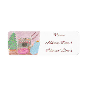 Kitty-mas Mischief (christmas) Return Address Label