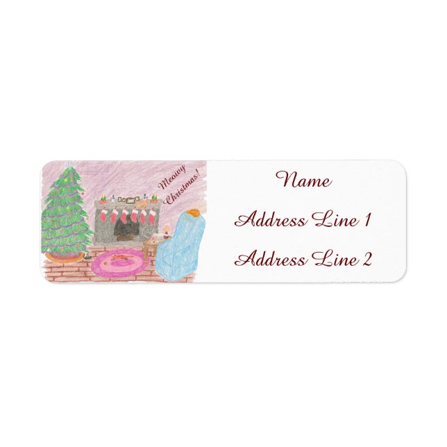 Kitty-mas Mischief (christmas) Return Address Label (Front)