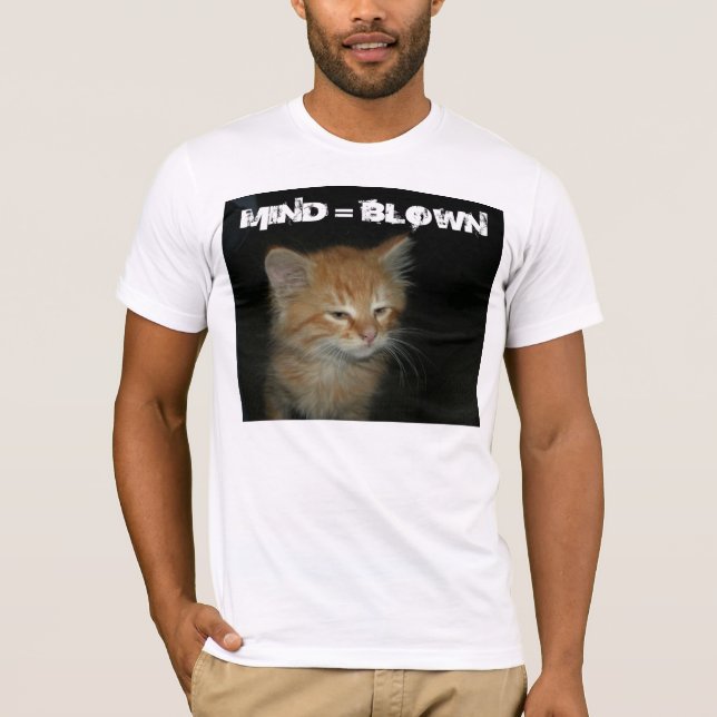Kitty "MIND = BLOWN" Mens Crew T-Shirt (Front)