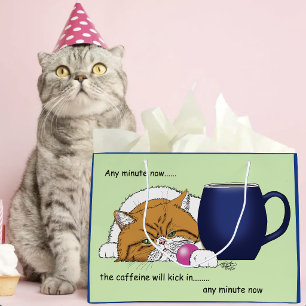 Kitty NEEDS Caffeine Large Gift Bag