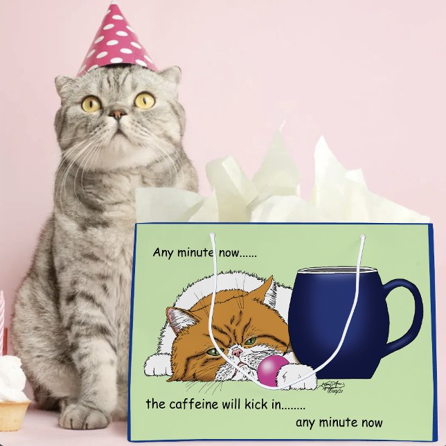 Kitty NEEDS Caffeine  Large Gift Bag (Creator Uploaded)