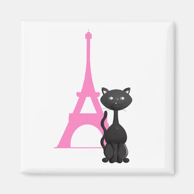 Kitty on vacation in Paris Magnet (Front)