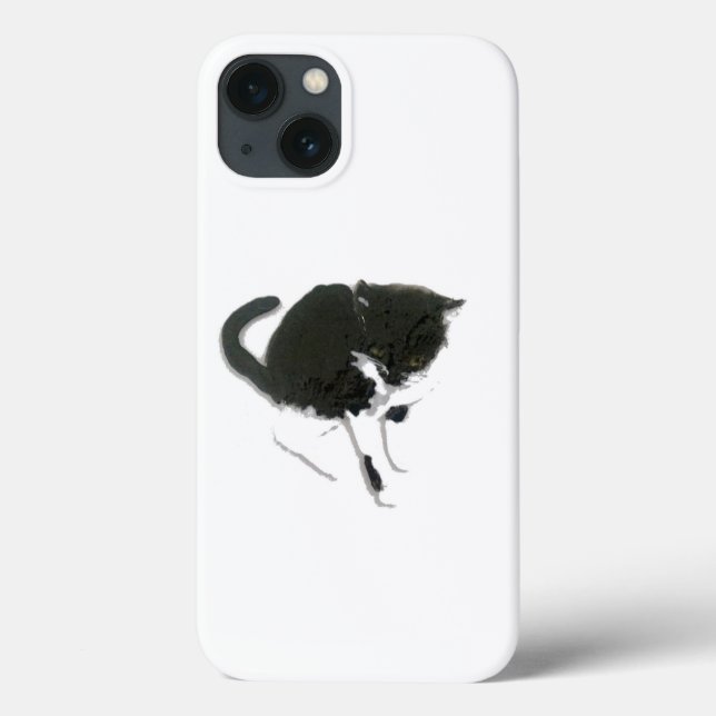 Kitty Painting Black and White Cat Case-Mate iPhone Case (Back)