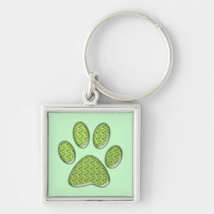 kitty paw print key ring