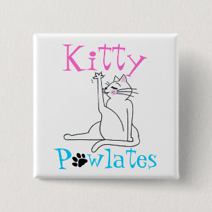 “Kitty PAWlates” 15 Cm Square Badge