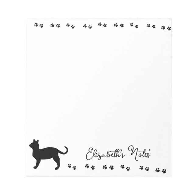 Kitty pawprints personalised notepad (Front)