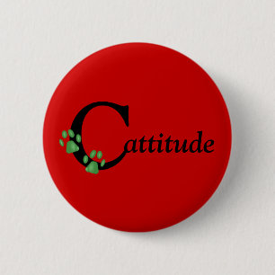 Kitty Paws Cattitude Button