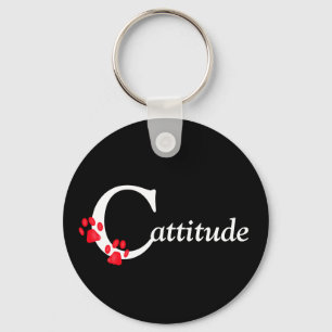 Kitty Paws Cattitude Keychain