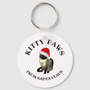 Kitty Paws from Santa Claus Cute Siamese Cat Key Ring
